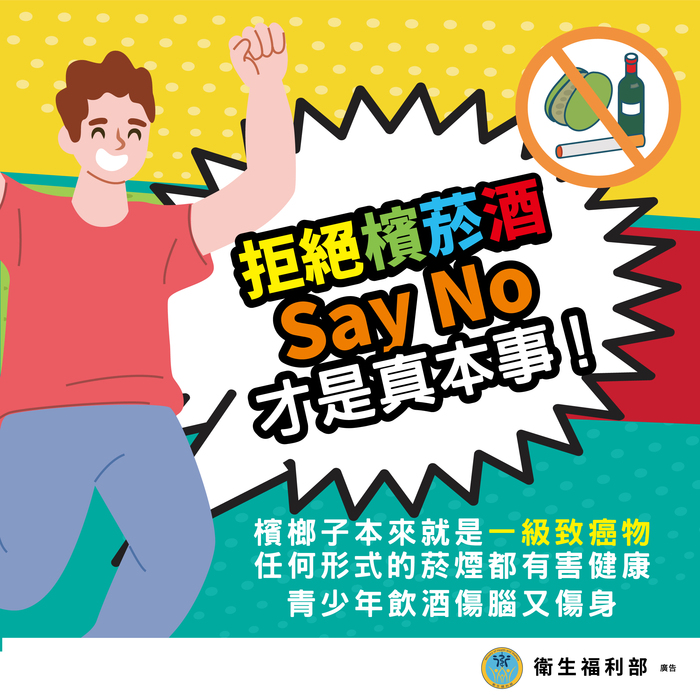 【體衛組公告】衛服部轉知請各校配合檳榔健康危害防制宣導圖片
